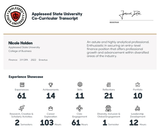 Co-Curricular Transcript