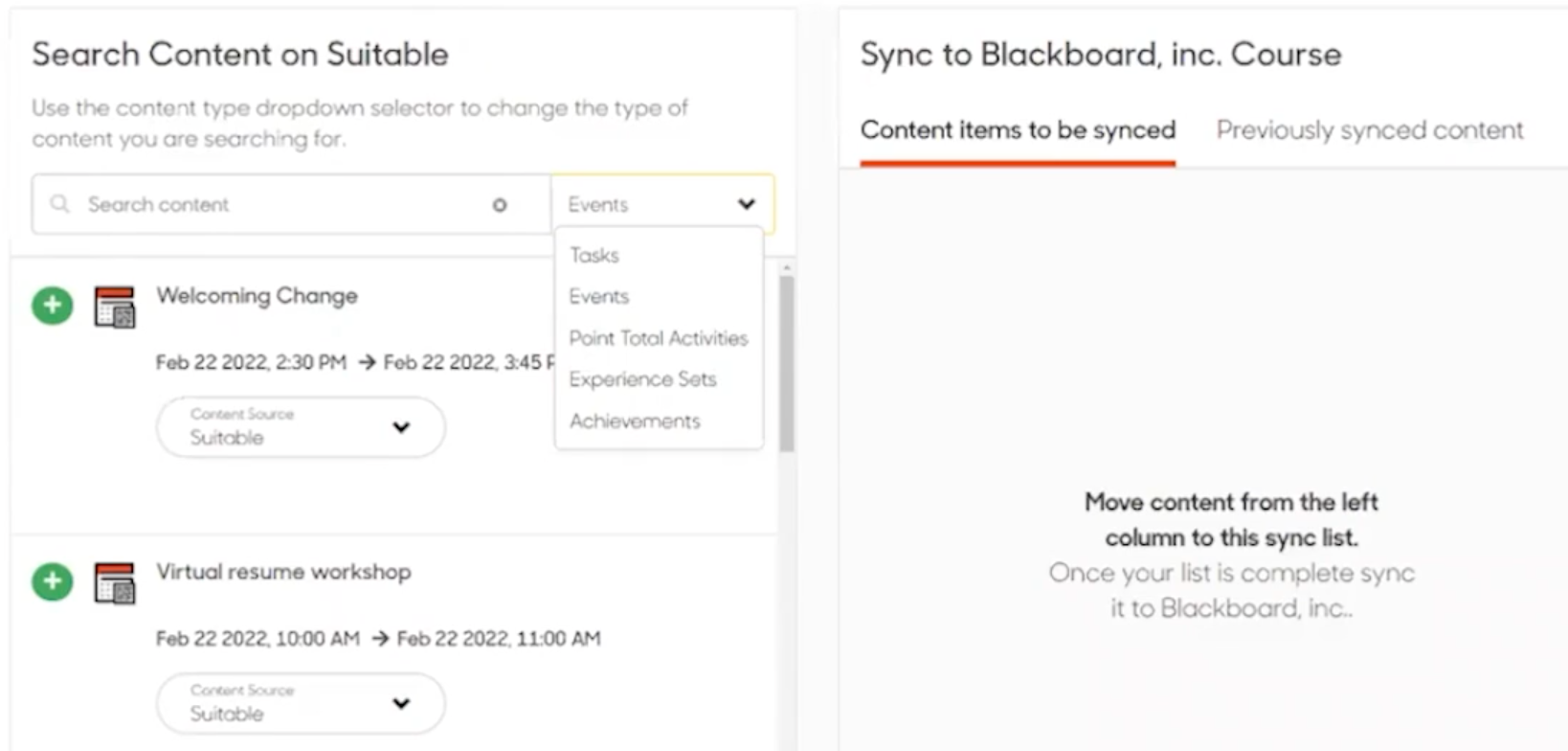 SAM Suitable Blackboard Integration