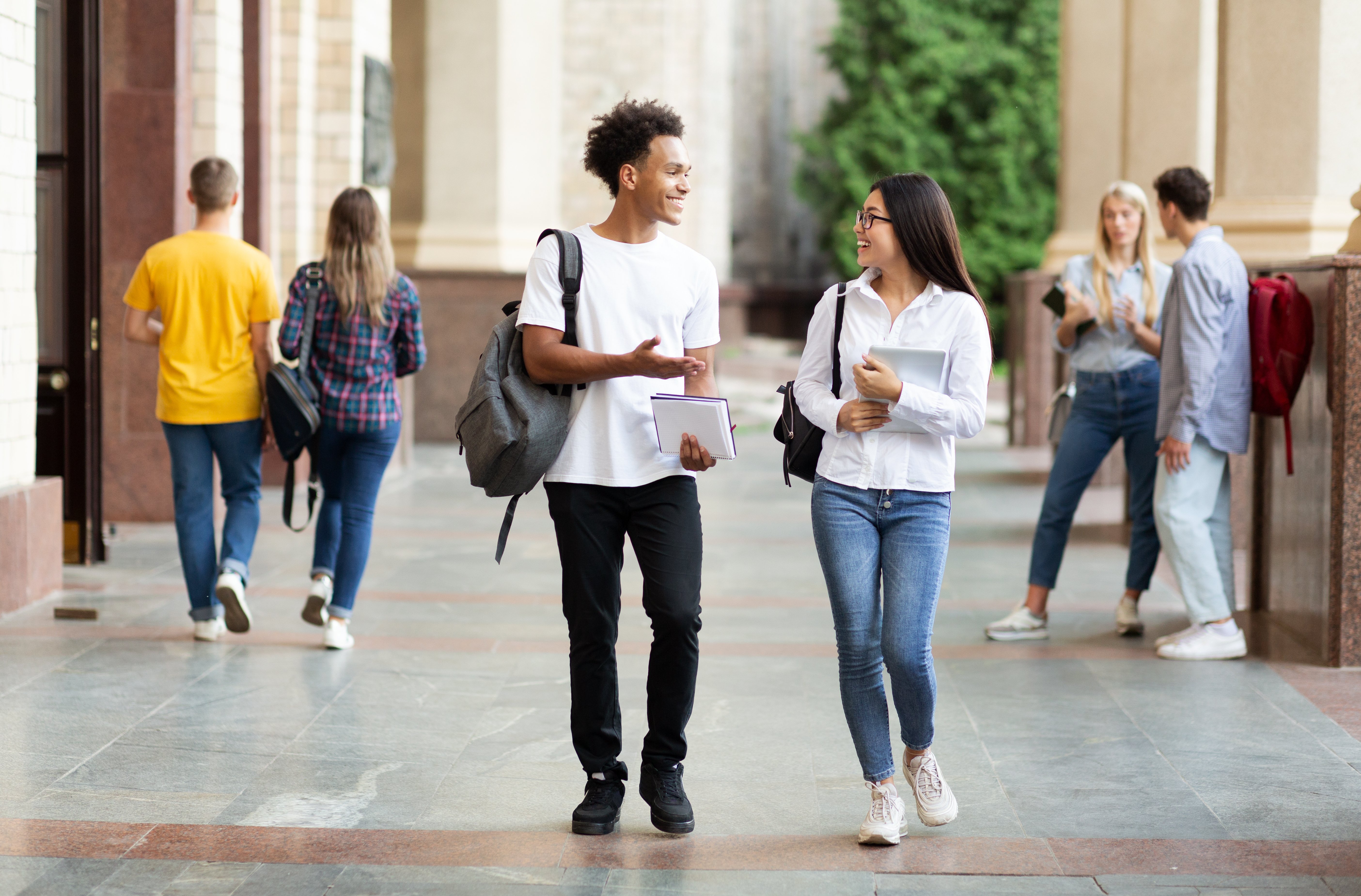 Students engaging in first year program